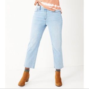 NWT Sonoma High-Waisted Straight-Leg Crop Jeans Light Blue Size 10